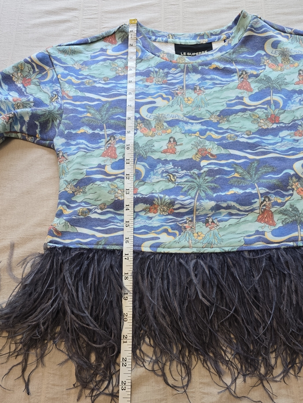 Le Superbe Hula House Party Top in Royal Hawaiian Blue Women's Size XS - Picture 9 of 12